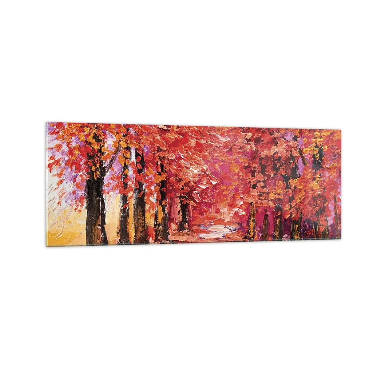 Billede på glas - Efterårets indtryk - 140x50 cm