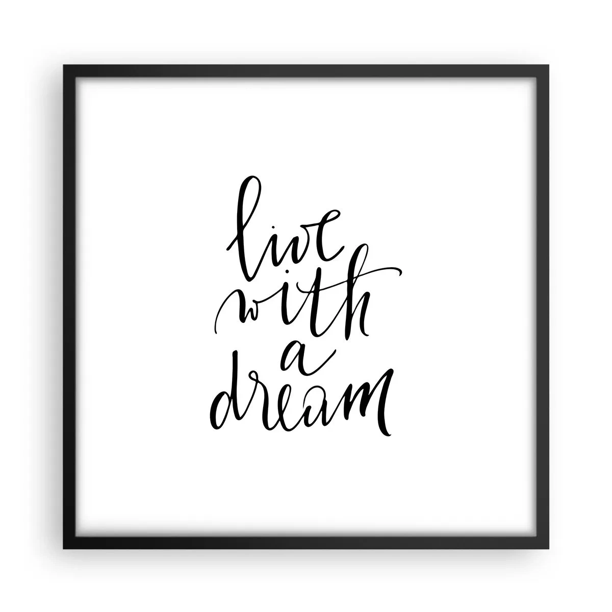 Plakat i sort ramme - Of course - 50x50 cm