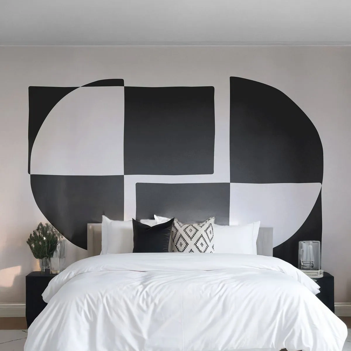 Fototapet Premium Canvas - Antitese - syntese - Abstraktion, Stykke, Sort og hvid - 250x175 cm
