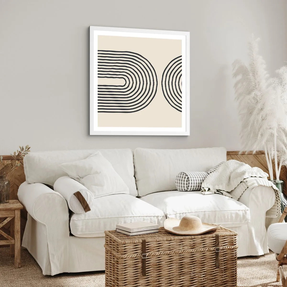 Plakat i hvid ramme - Kommer snart... - 60x60 cm