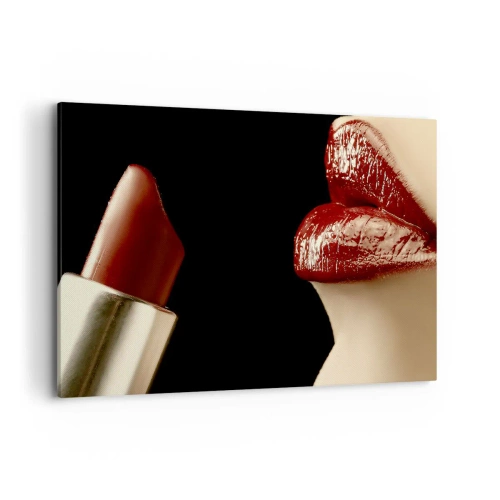 Lærredstryk - Billede på lærred - Karminrødt farves sanselighed og udstråling - 100x70 cm