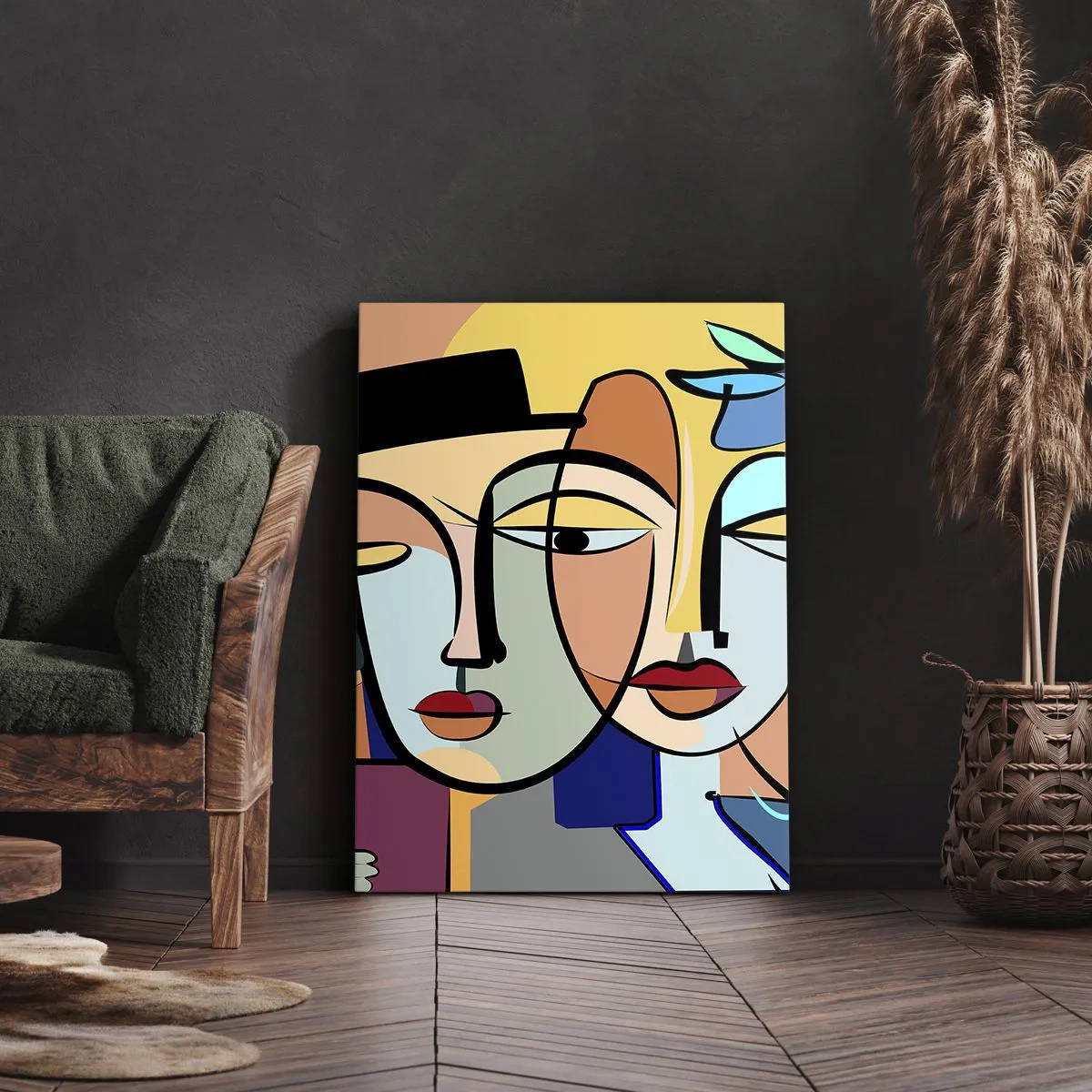 Lærredstryk - Billede på lærred - Picassos randez vous - 45x80 cm