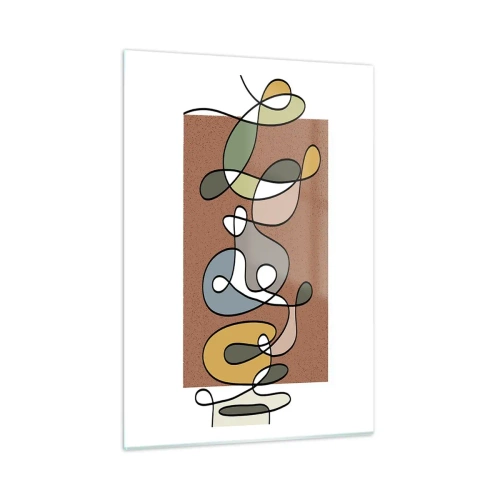 Billede på glas - En abstraktion, der er værd at smile over - 50x70 cm