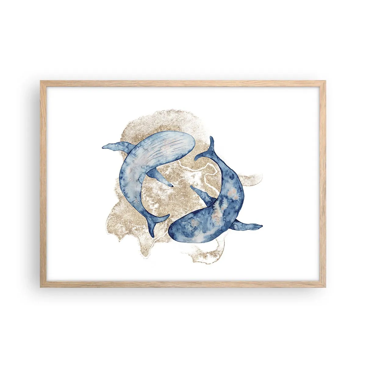 Plakat i ramme af lyst egetræ - Venskab eller kærlighed? - 70x50 cm