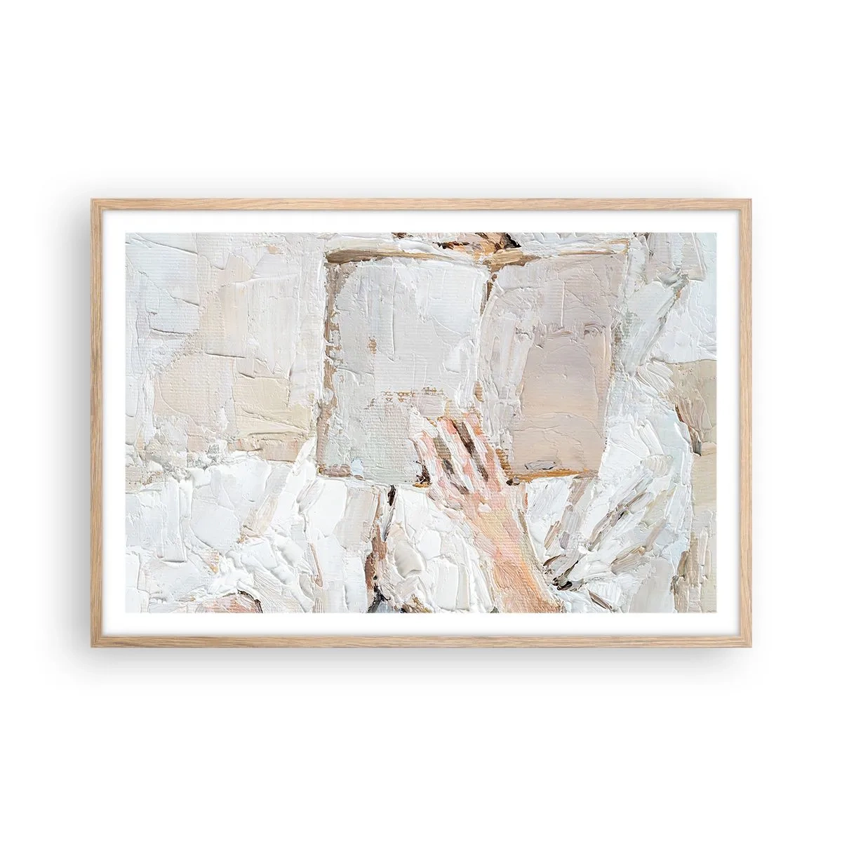 Plakat i ramme af lyst egetræ - I en anden verden - 91x61 cm