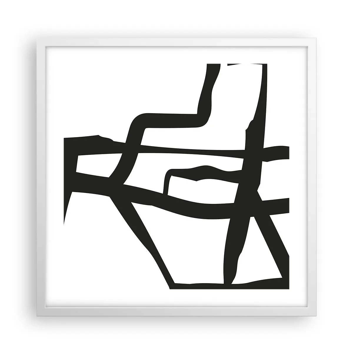 Plakat i hvid ramme - Sort og hvid konstruktion - 50x50 cm