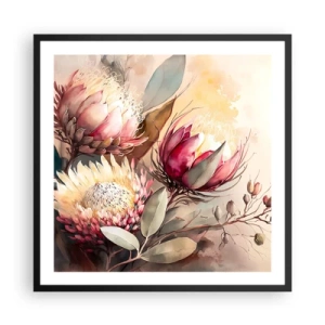 Plakat i sort ramme - I profil og en face - 60x60 cm