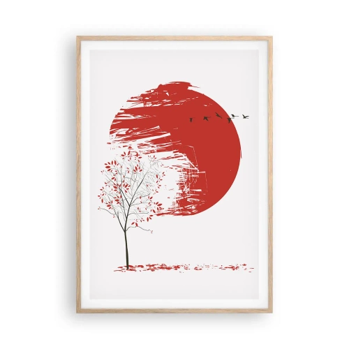 Plakat i ramme af lyst egetræ - Kender du dette land? - 70x100 cm