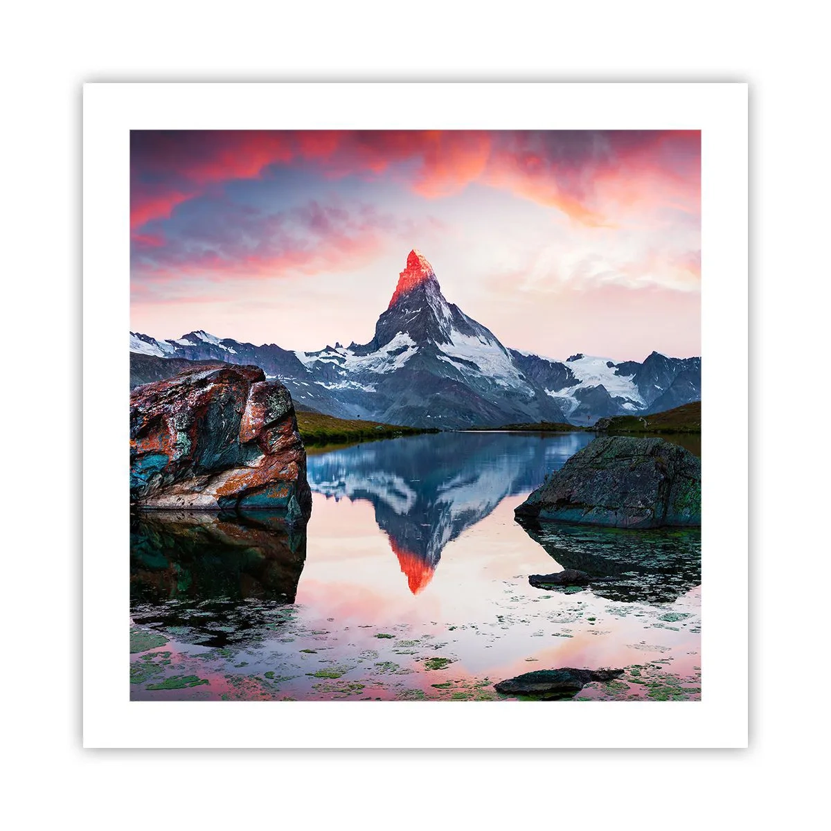 Plakat - Bjergenes hjerte er varmt - 50x50 cm