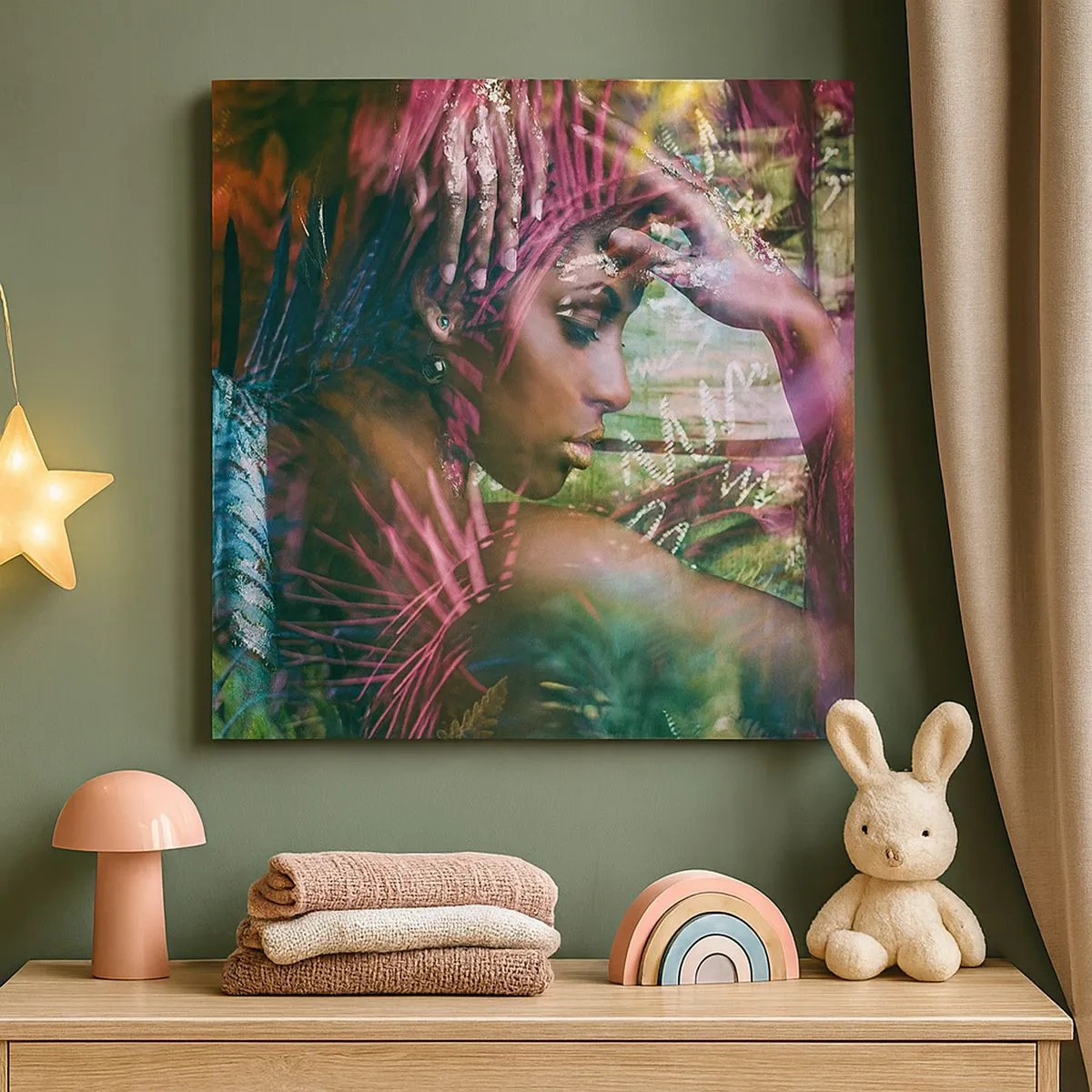 Lærredstryk - Billede på lærred - Moder Natur i junglen - 30x30 cm