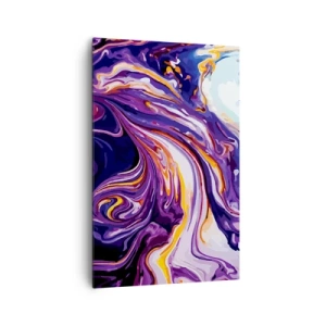 Lærredstryk - Billede på lærred - Rummets bøjning i lilla - 80x120 cm