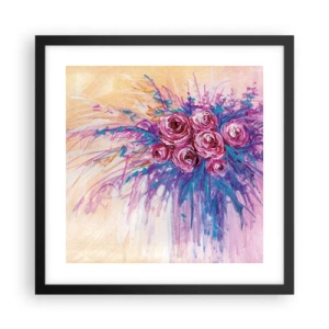 Plakat i sort ramme - Rose springvand - 40x40 cm