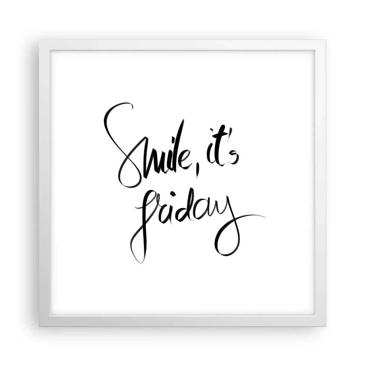 Plakat i hvid ramme - Ægte glæde - 40x40 cm