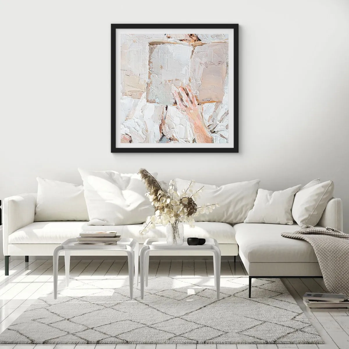 Plakat i sort ramme - I en anden verden - 50x50 cm