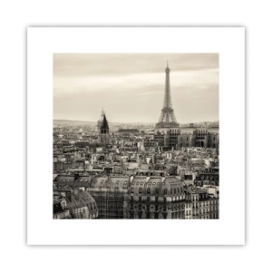 Plakat - Over Paris' hustage - 30x30 cm