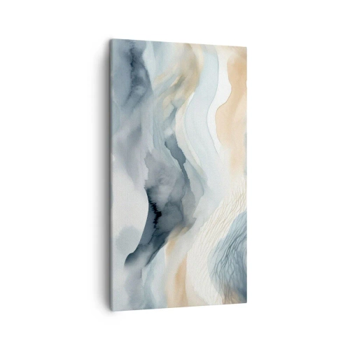 Lærredstryk - Billede på lærred - Abstraktion af sne og tåge - 45x80 cm