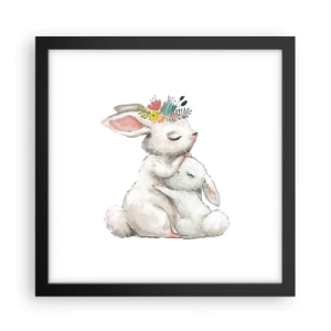 Plakat i sort ramme - Der er intet sted som hos mor - 30x30 cm