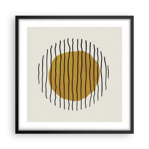 Plakat i sort ramme - Abstraktion, der skælver af varme - 50x50 cm