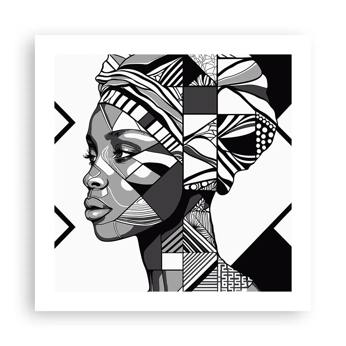 Plakat - Etnisk portræt - 50x50 cm