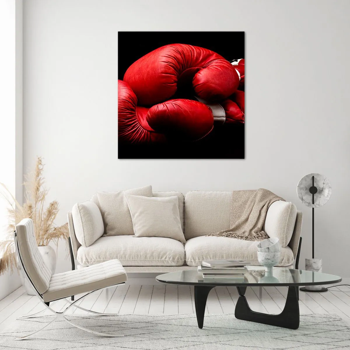 Billede på glas - Kampens spænding bag os - 70x70 cm