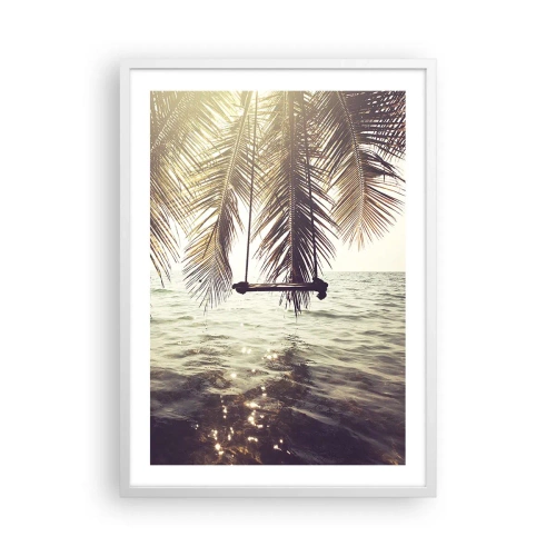 Plakat i hvid ramme - Du kan svæve i skyerne efter behag - 50x70 cm