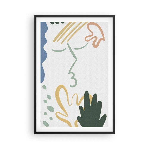 Plakat i sort ramme - Et kys af blomster - 61x91 cm