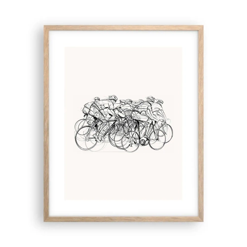 Plakat i ramme af lyst egetræ - Sammen i et team - 40x50 cm