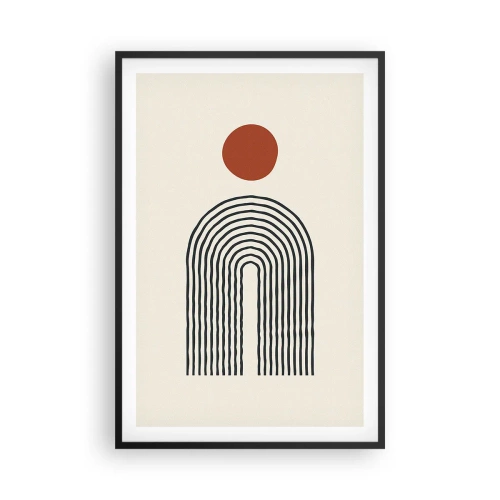 Plakat i sort ramme - Magnetisme af former og farver - 61x91 cm