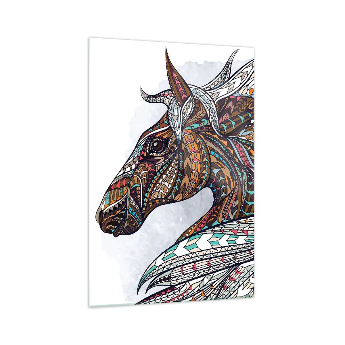 Billede på glas - Den keltiske krigers hest - 70x100 cm