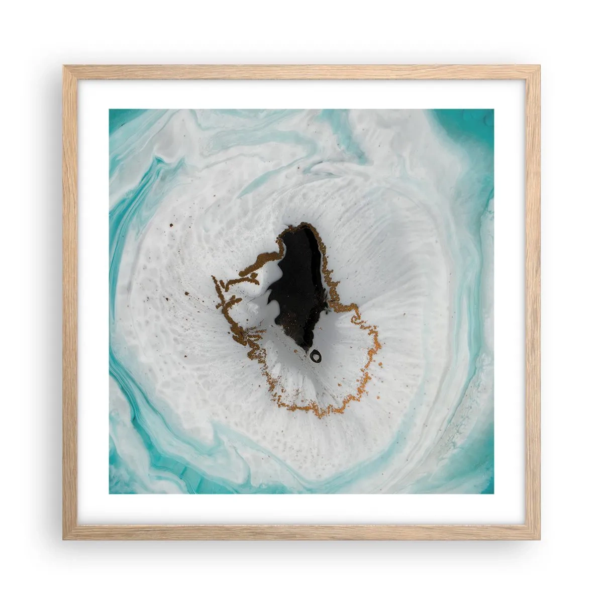 Plakat i ramme af lyst egetræ - Kom indenfor - 50x50 cm