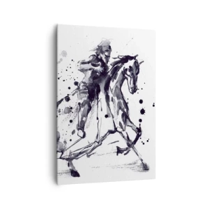 Lærredstryk - Billede på lærred - Sort ridder - 70x100 cm