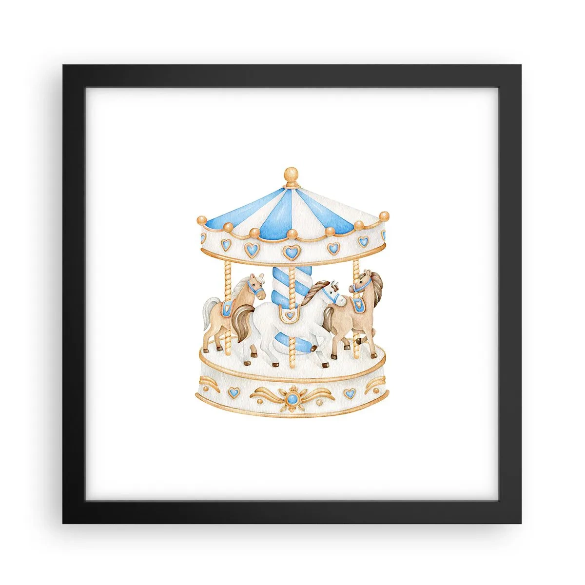 Plakat i sort ramme - Sød barndom - 30x30 cm