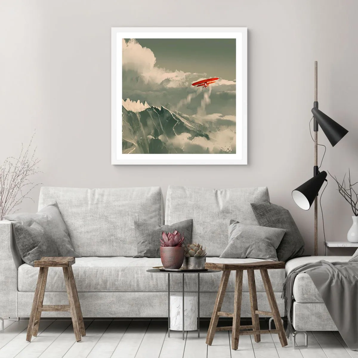 Plakat i hvid ramme - Frygtløs pioner - 40x40 cm