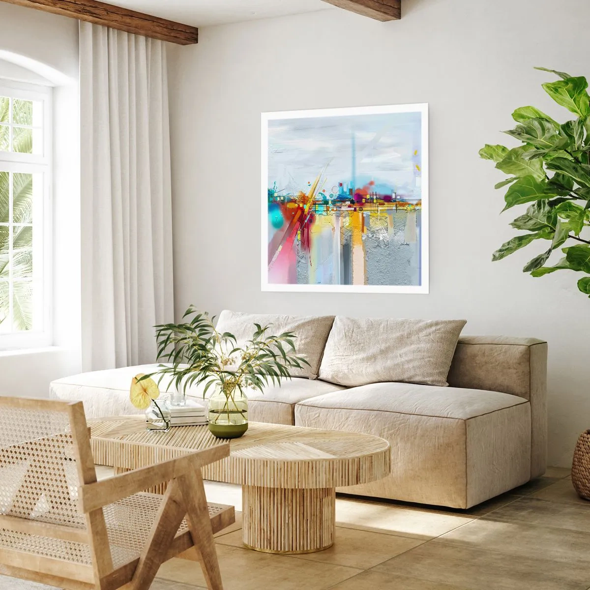 Plakat - Glædens bro over livets flod - 50x50 cm