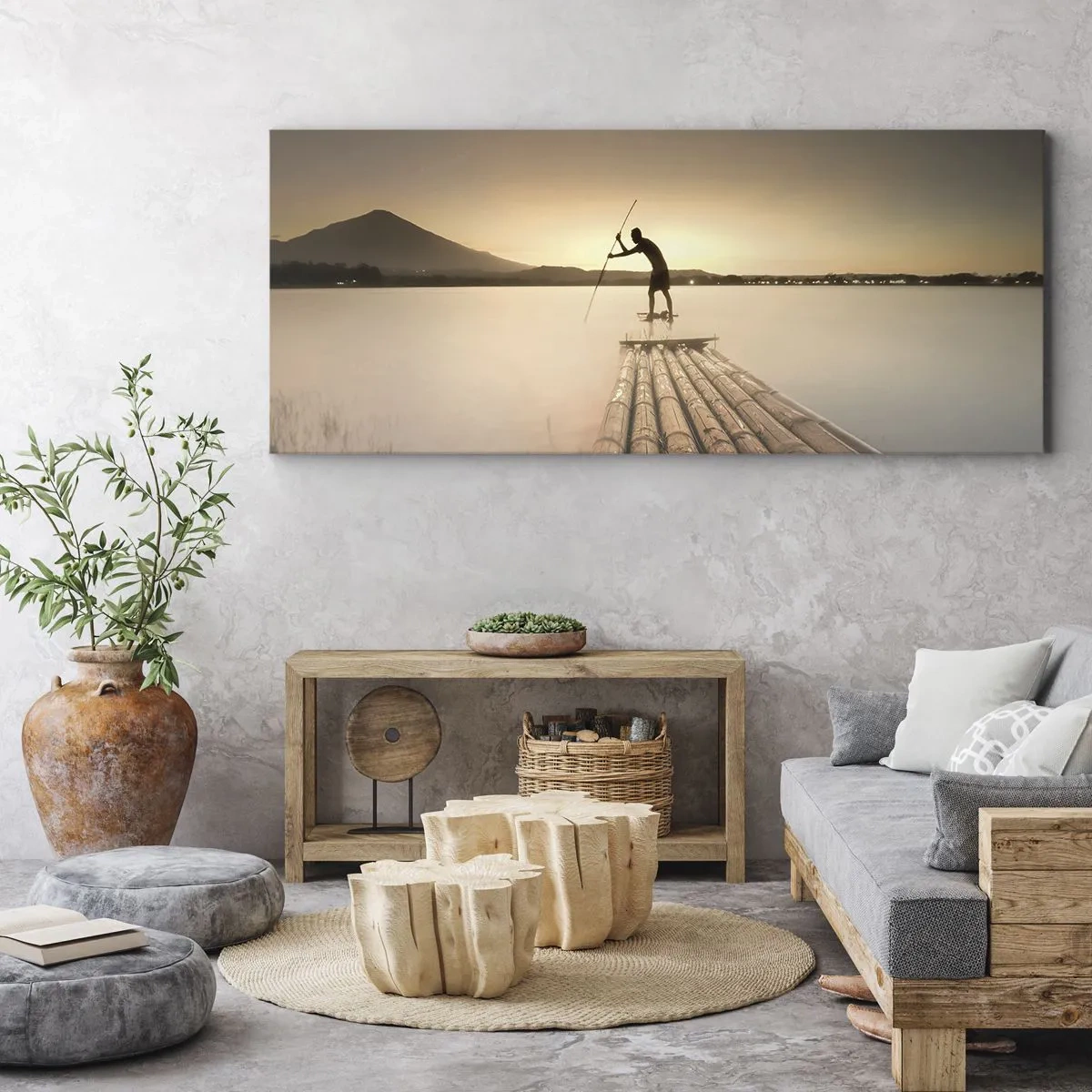 Lærredstryk - Billede på lærred - Før du hviler - 160x50 cm