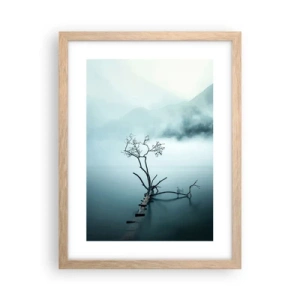 Plakat i ramme af lyst egetræ - Ud af vand og tåge - 30x40 cm