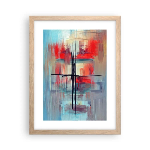 Plakat i ramme af lyst egetræ - Landskab i en ukendt dimension - 30x40 cm