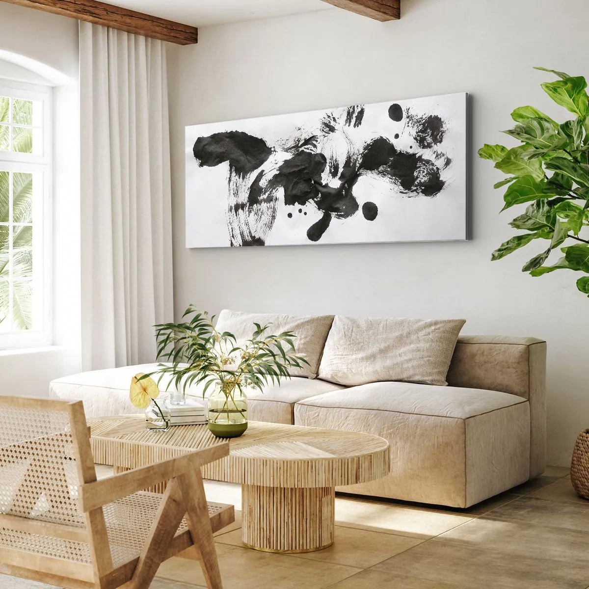 Lærredstryk - Billede på lærred - En metode i galskaben? - 100x40 cm