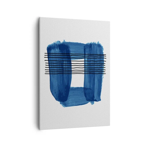 Lærredstryk - Billede på lærred - Blå-sort sammensætning - 50x70 cm