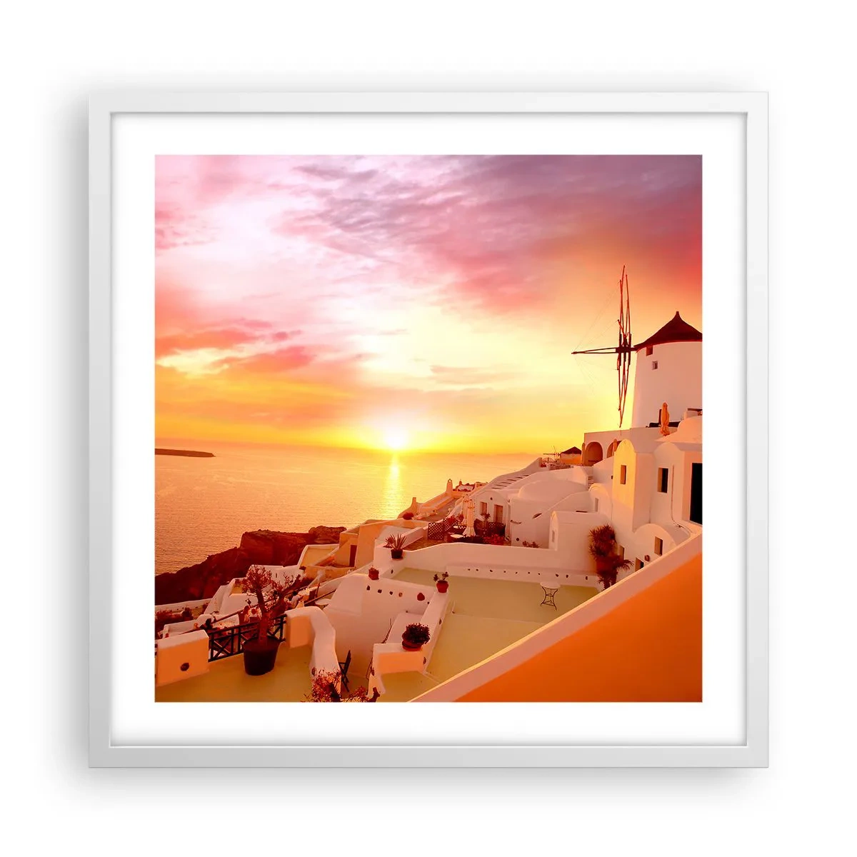 Plakat i hvid ramme - Opløses i hvidt og guld - 50x50 cm