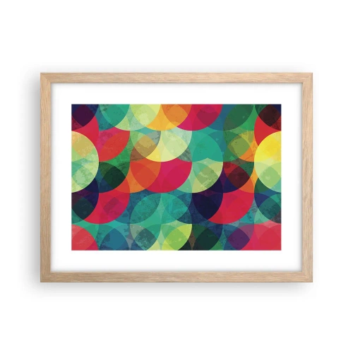 Plakat i ramme af lyst egetræ - Ind i regnbuens opstigning - 40x30 cm