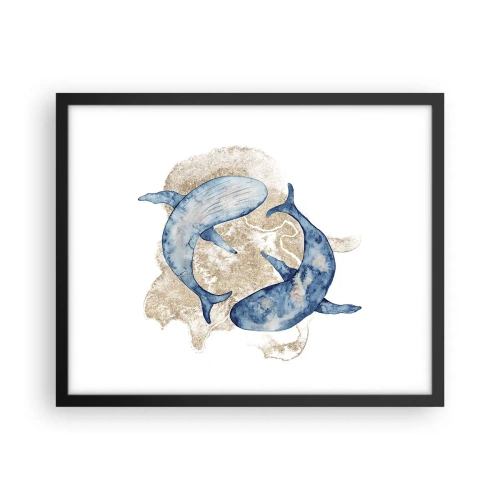 Plakat i sort ramme - Venskab eller kærlighed? - 50x40 cm