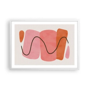 Plakat i hvid ramme - Formernes blide bevægelse - 70x50 cm