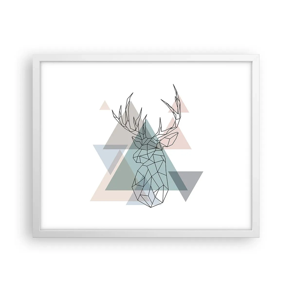 Plakat i hvid ramme - I en geometrisk skov - 50x40 cm
