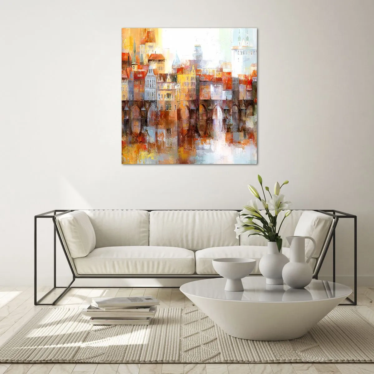 Billede på glas - Under broen også smuk - 70x70 cm