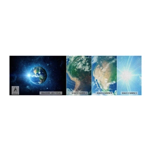 Prøve Fototapet Premium Sand - Vi er i himlen - Kosmos, Jorden, Globus - 100x30 cm