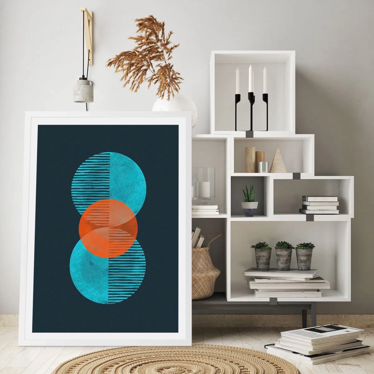 Plakat i hvid ramme - Symmetrisk sammensætning - 70x100 cm