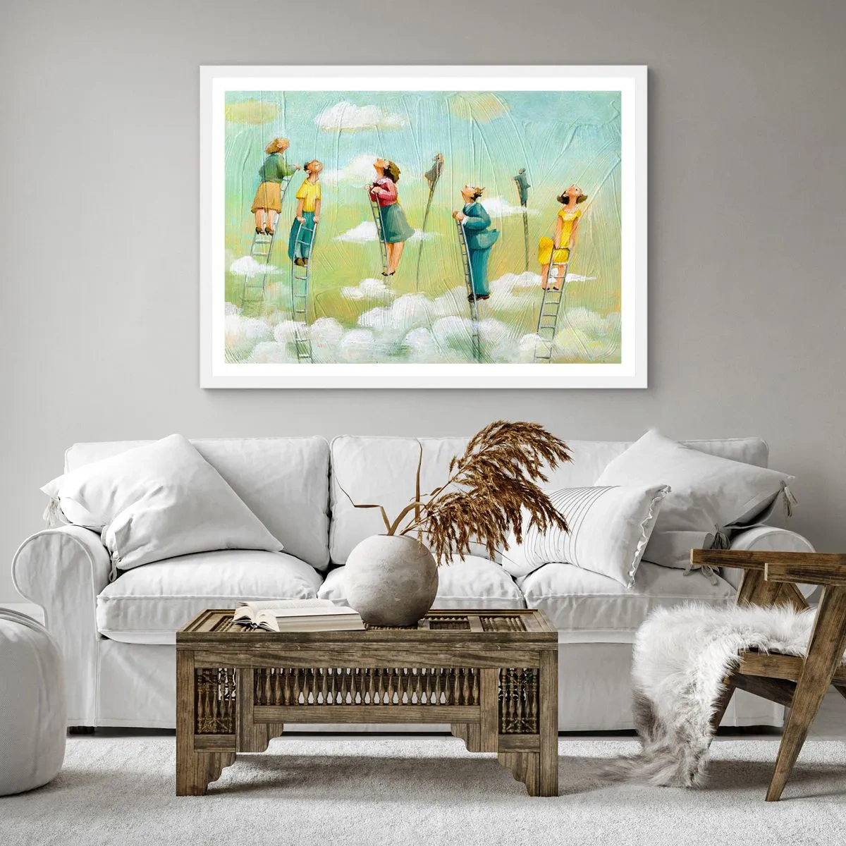 Plakat i hvid ramme - Bag din drøm - 40x40 cm