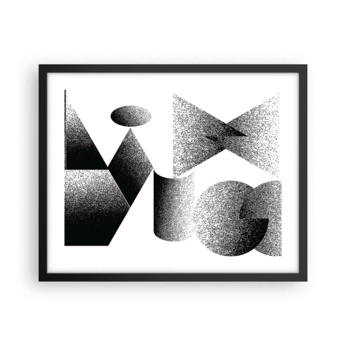 Plakat i sort ramme - Vinkler og ovaler - 50x40 cm