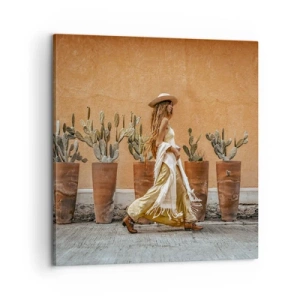 Lærredstryk - Billede på lærred - I en hippieagtig stil - 60x60 cm